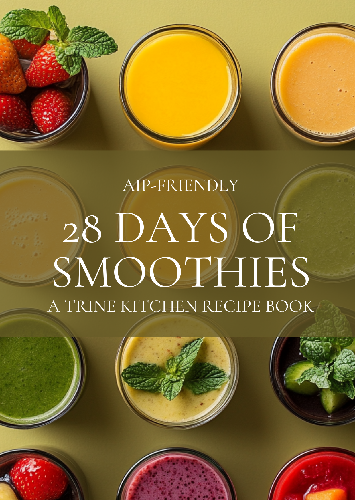 Sample of AIP-friendly 28 days of smoothies
