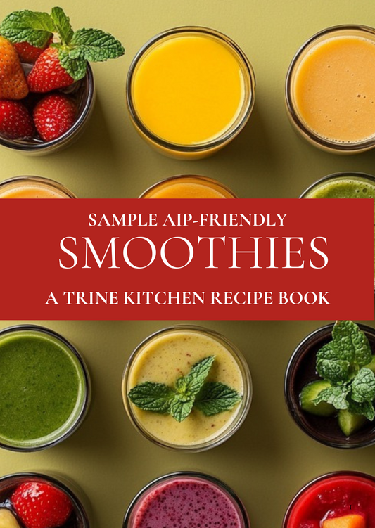 Sample of AIP-friendly 28 days of smoothies